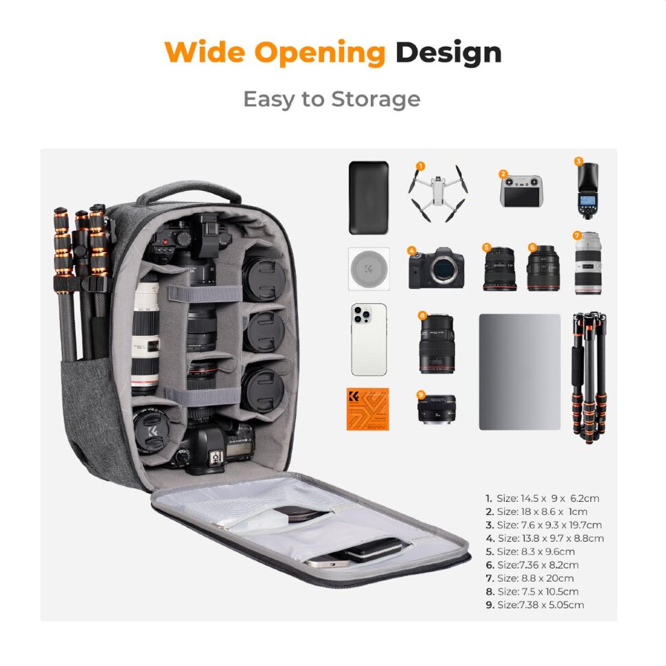 

Рюкзак K&F Concept HardShell 22L Серый KF13.134V4