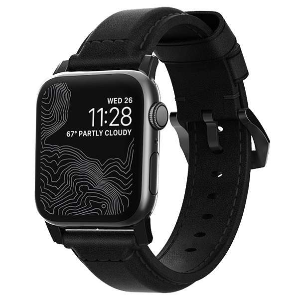 Ремешок Nomad Traditional для Apple Watch 42/44 мм Чёрный с черной фурнитурой 