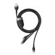 Кабель Baseus Flash One-for-three micro USB+Lightning+Type-C 5A 1.2м Черно-Серый - Изображение 153301