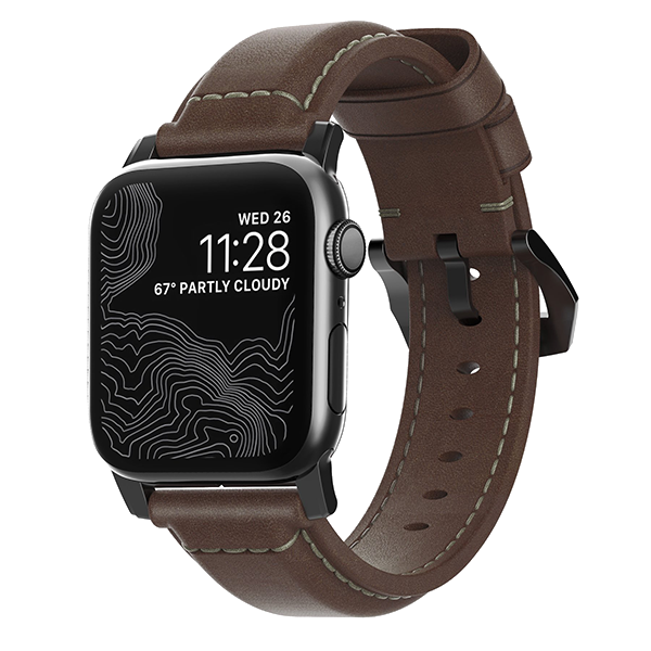 Ремешок Nomad Traditional для Apple Watch 38/40 мм Rustic Brown с черной фурнитурой 