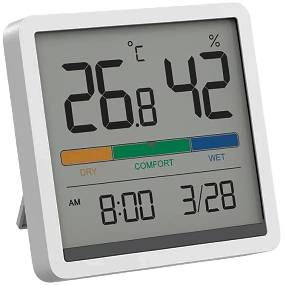 Метеостанция MIIIW NK5253 Mute Thermometer And Hygrometer Clock Белая 