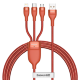Кабель Baseus Flash One-for-three micro USB+Lightning+Type-C 5A 1.2м Оранжевый - Изображение 154249