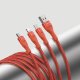 Кабель Baseus Flash One-for-three micro USB+Lightning+Type-C 5A 1.2м Оранжевый - Изображение 154259
