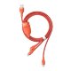 Кабель Baseus Flash One-for-three micro USB+Lightning+Type-C 5A 1.2м Оранжевый - Изображение 154267