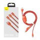 Кабель Baseus Flash One-for-three micro USB+Lightning+Type-C 5A 1.2м Оранжевый - Изображение 154268