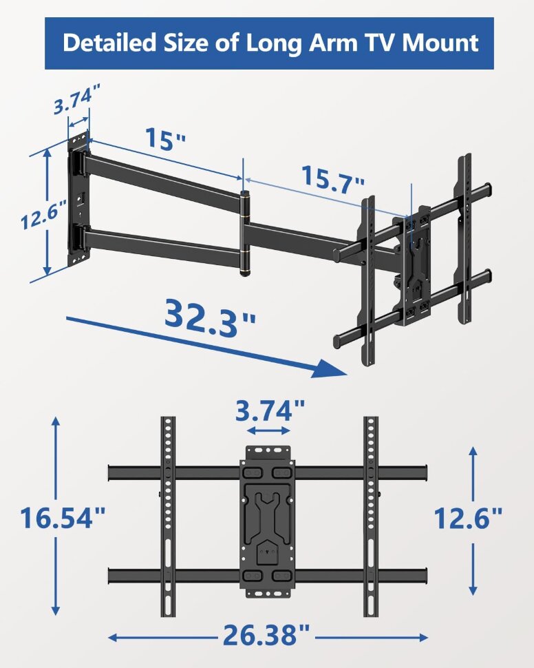 Кронштейн настенный Forging Mount Long Arm TV (32 - 75