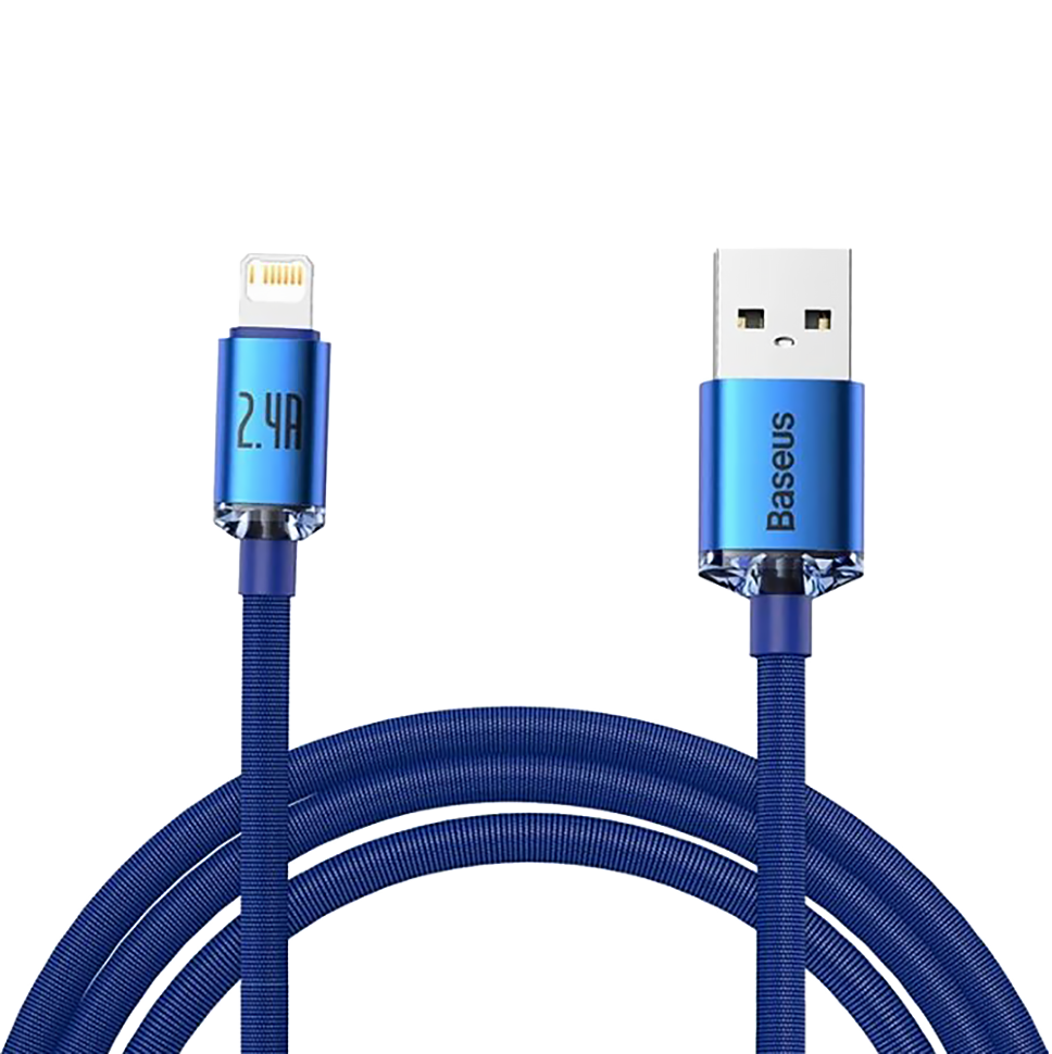 Кабель Baseus Crystal Shine CW-FXP USB - Lightning 2.4A 1.2м Синий 