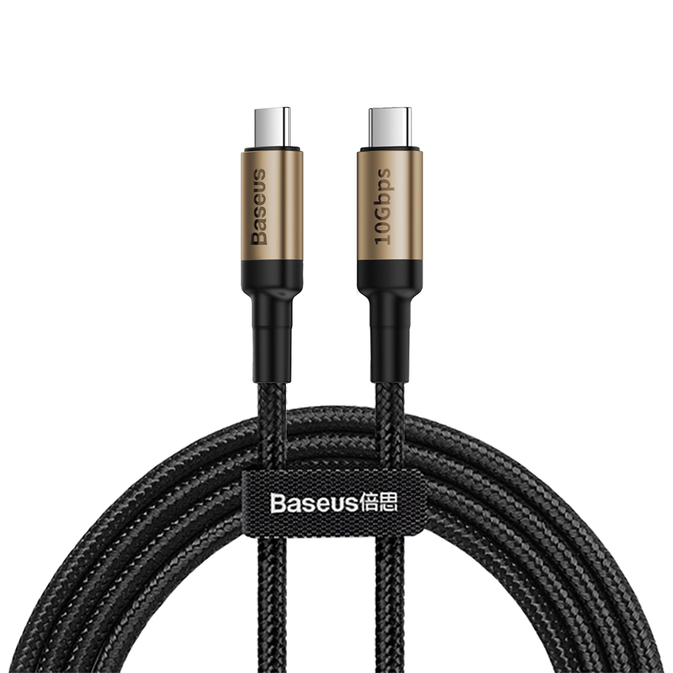 Кабель Baseus Cafule Type-C PD3.1 Gen2 100W 1м Черный-Золотой 
