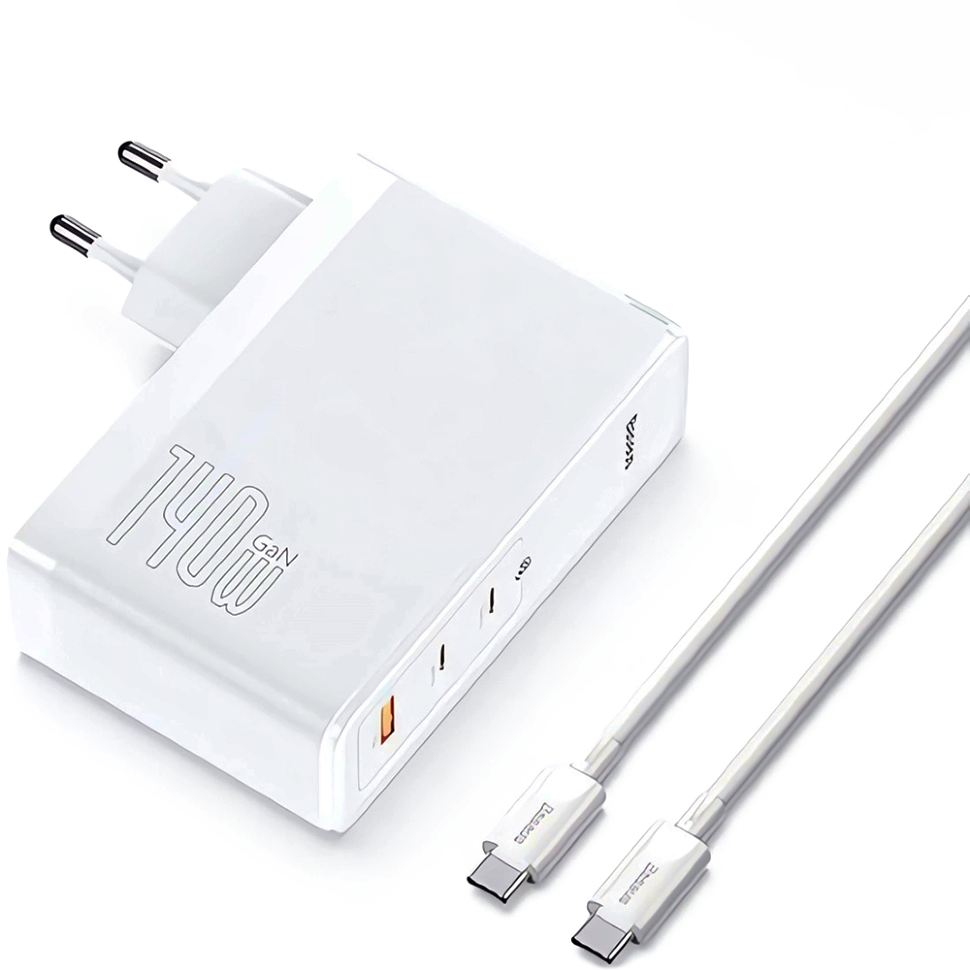 Сетевой адаптер Baseus GaN5 Pro 140W Белый (+кабель Type-C 1м) 