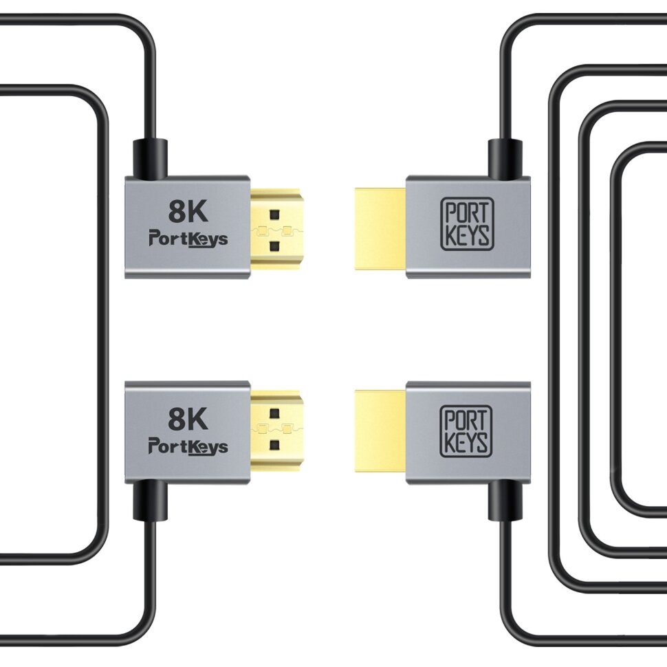 

Комплект кабелей Portkeys 2.5mm Ultra-Thin HDMI 8K 0.3м/1м 8 K HDMI Cable