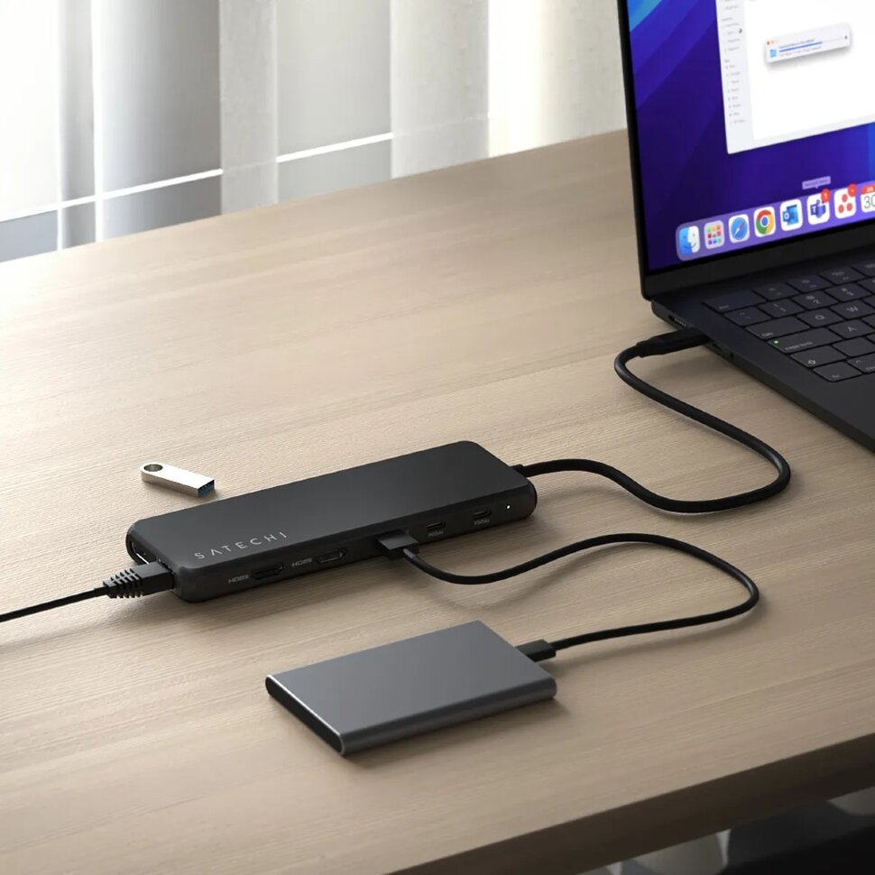 

Хаб Satechi 13-in-1 USB-C Triple Display Multiport Adapter ST-P3D13K