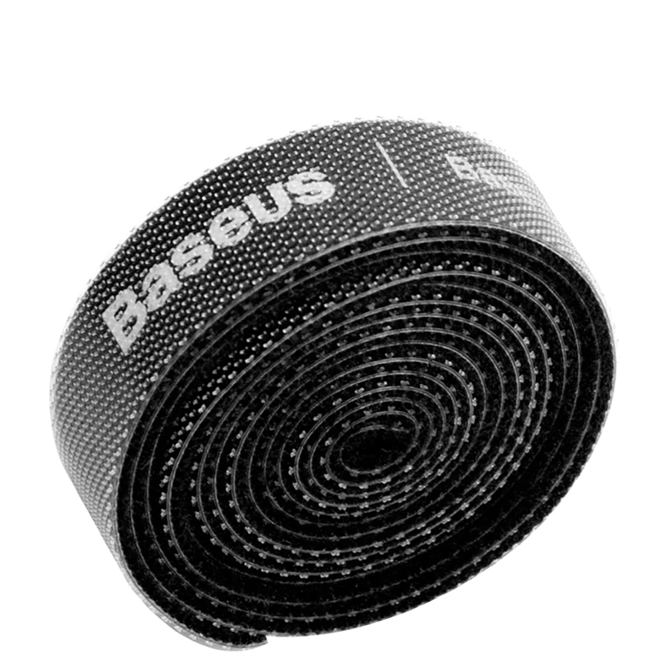 Лента для стяжки Baseus Colourful Circle Velcro strap 1м Чёрная 