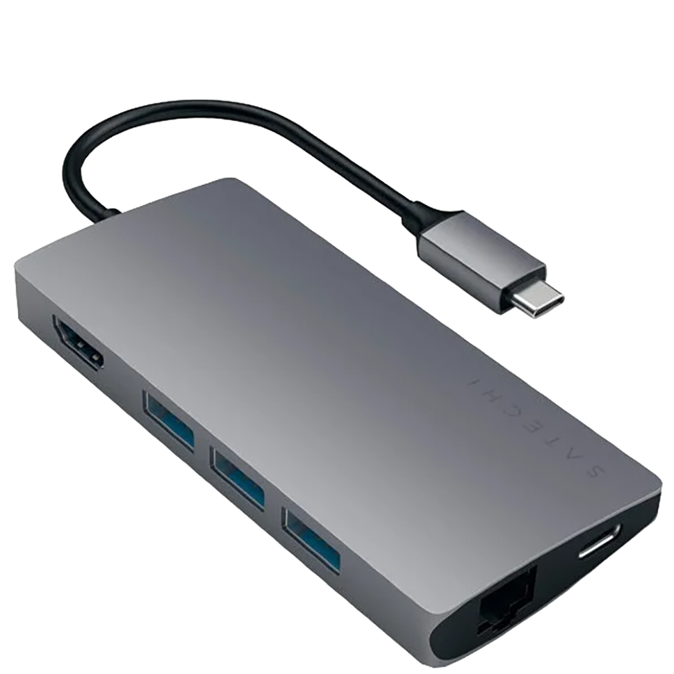 Хаб Satechi Aluminum Multi-Port Adapter V2 Серый 