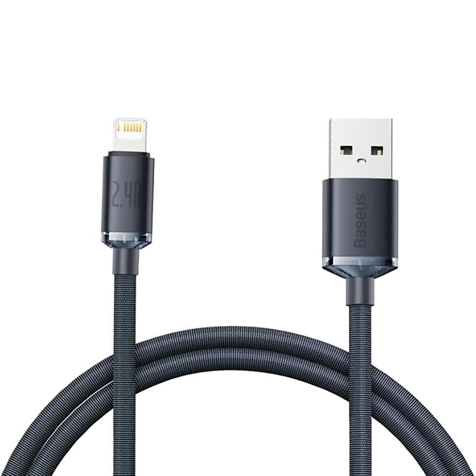 Кабель Baseus Crystal Shine CW-FXP USB - Lightning 2.4A 2м Чёрный 