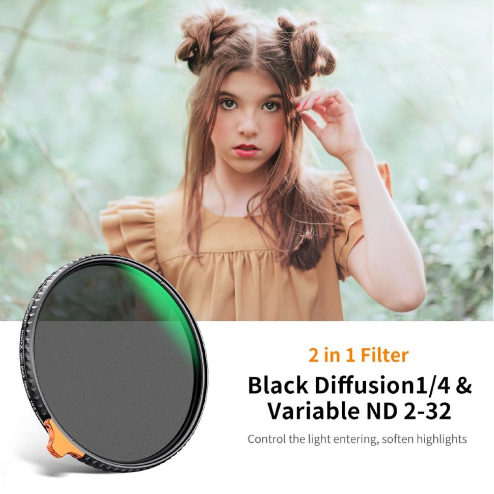 

Светофильтр K&F Concept Nano X Black mist 1/4 ND2-32 72мм KF01.1814
