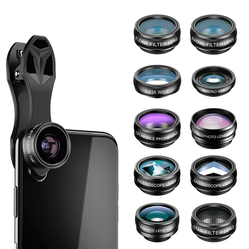 Комплект объективов Apexel 10-In-1 для смартфона (Уцененный кат.Б) 