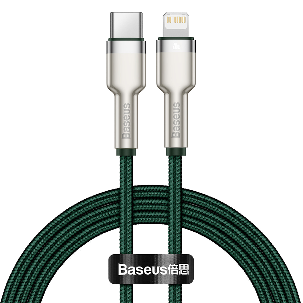 Кабель Baseus Cafule Metal Type-C - Lightning PD 20W 1м Зелёный 