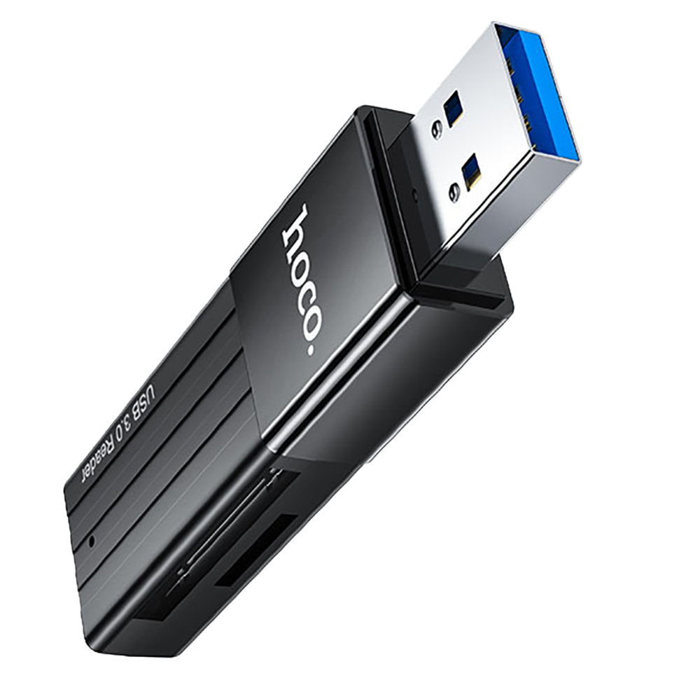 Картридер HOCO HB20 Mindful USB 3.0 SD/microSD Чёрный 
