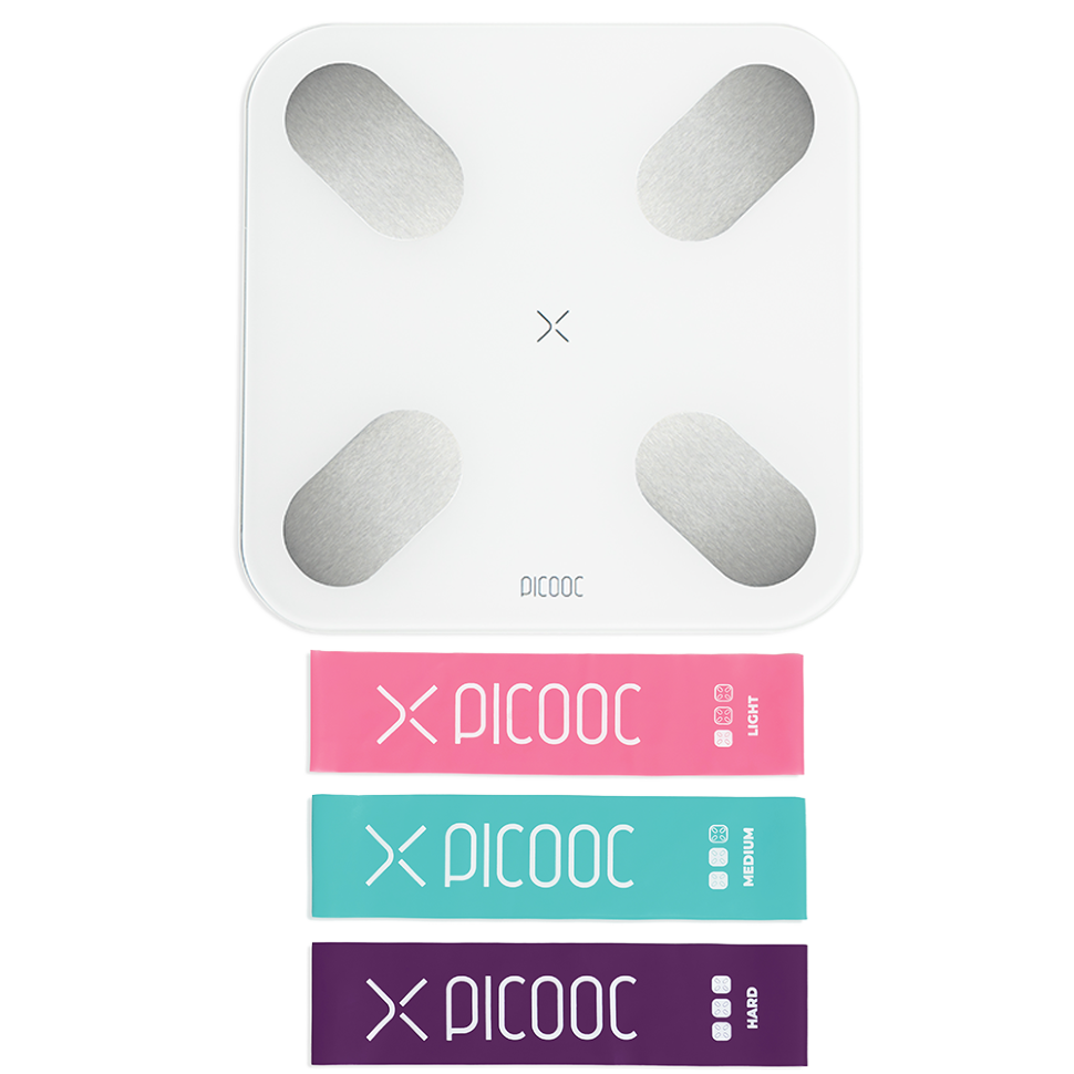 Умные весы Picooc Mini Pro Белые  + фитнес-ленты и видеоуроки в подарок 