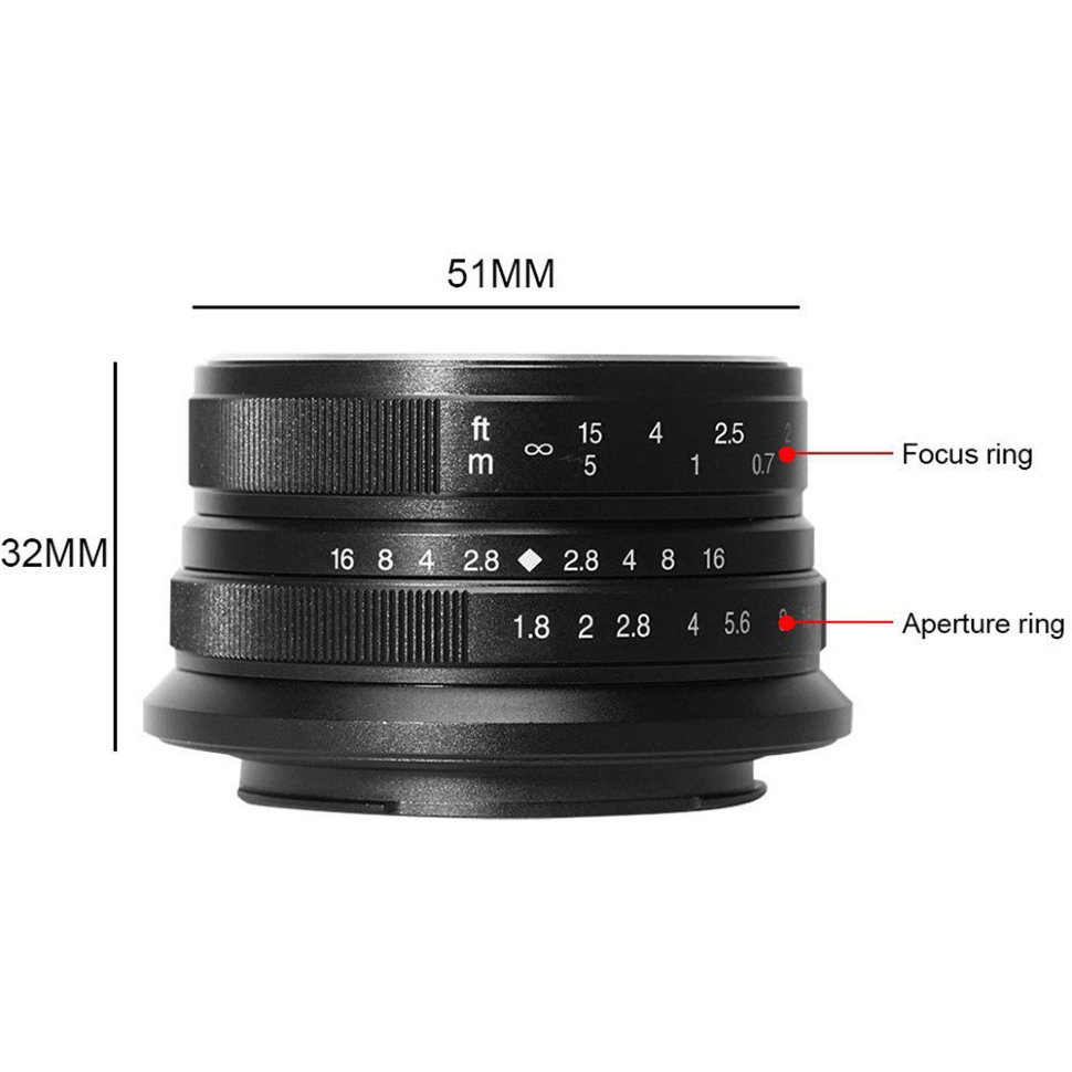 

Объектив 7Artisans 25mm F1.8 E-mount Чёрный A101B