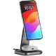 Подставка с беспроводной зарядкой Satechi 2-in-1 Foldable Qi2 Серая - Изображение 261322