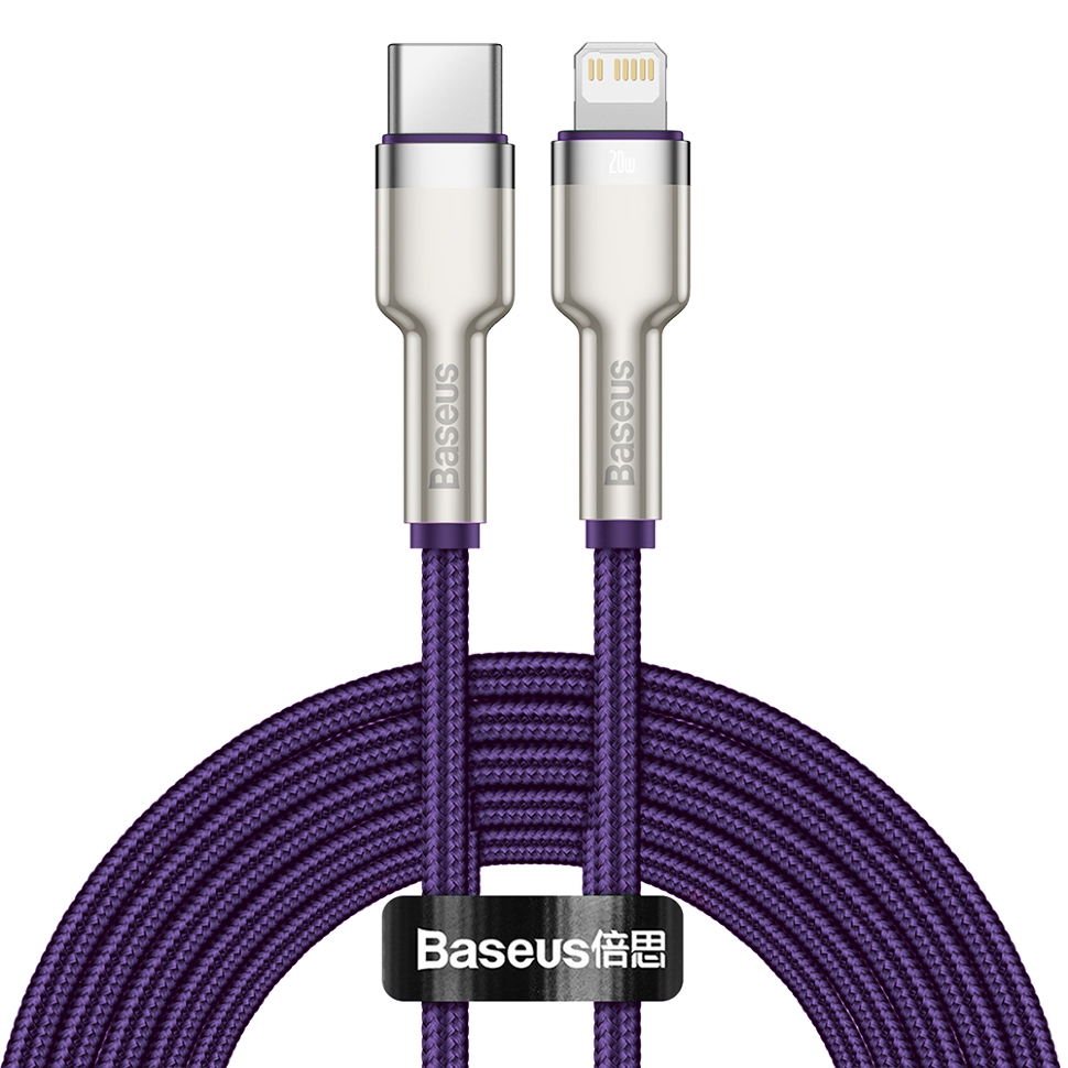 Кабель Baseus Cafule Metal Type-C - Lightning PD 20W 2м Фиолетовый 