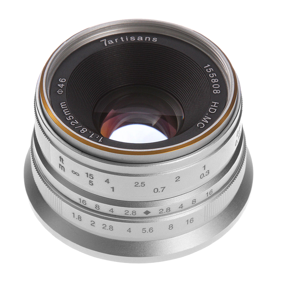 Объектив 7Artisans 25mm F1.8 Micro 4/3 Серебро 