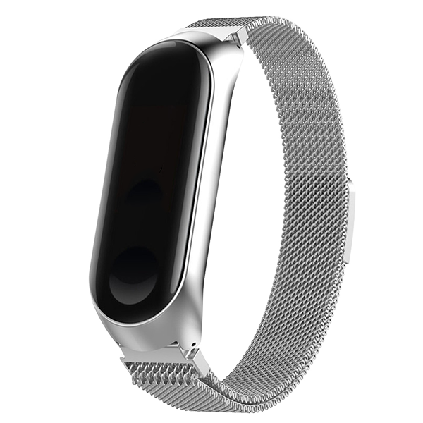 Миланский браслет для Mi Band 3/4 Milanese band  Серебро 