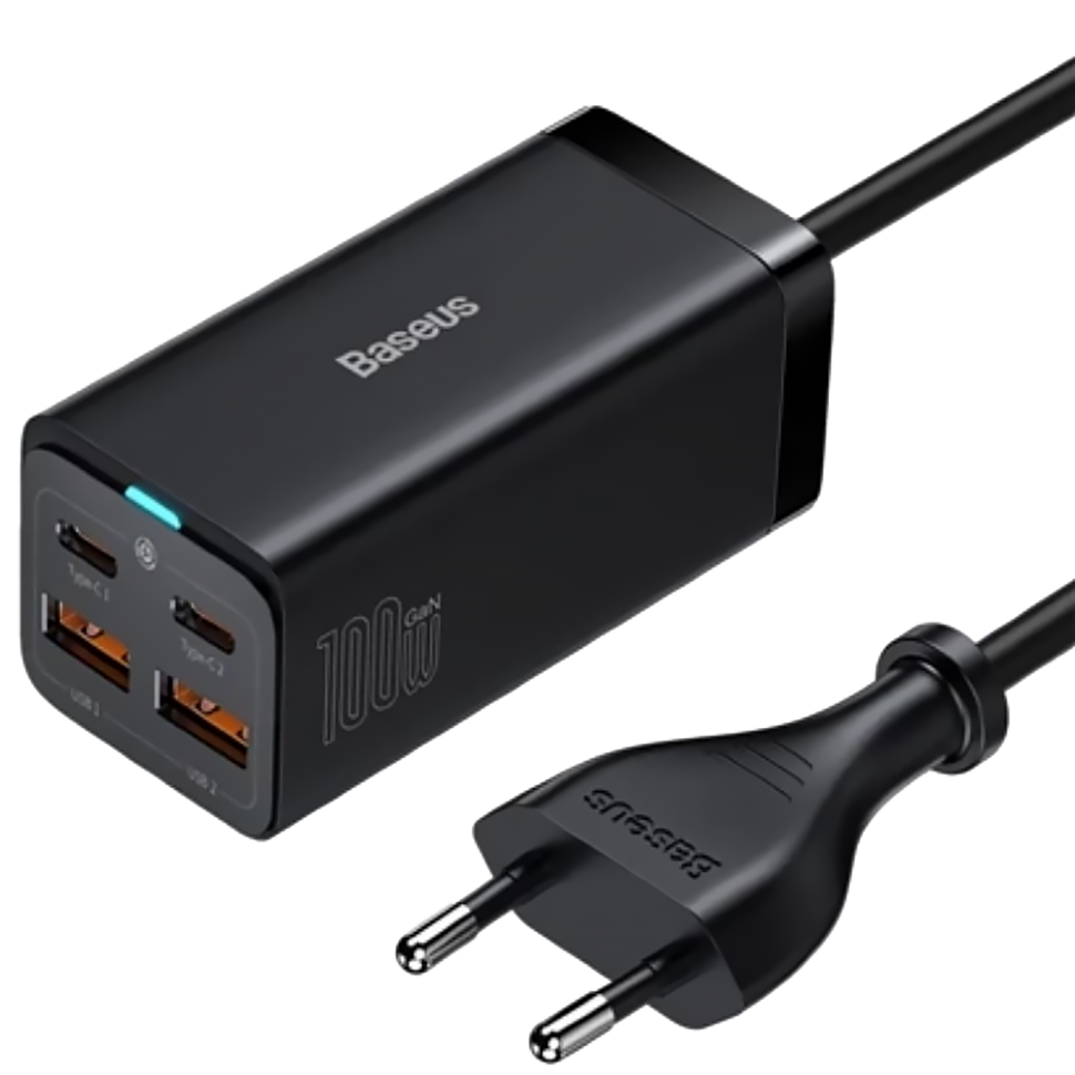 Сетевой адаптер Baseus GaN3 Pro 2U+2C 100W Чёрный 
