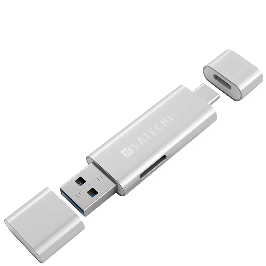 Картридер Satechi Aluminum Type-C/USB 3.0 -Micro/SD Серебро 