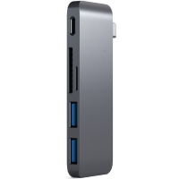 Артикул: 28480. Хаб Satechi Type-C Pass-through USB HUB для Macbook 12" Серый