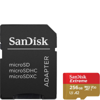 Артикул: 21481. Карта памяти Sandisk Extreme Plus microSDXC A2 C10 V30 UHS-I U3 256GB + SD Adapter + Rescue Pro Deluxe