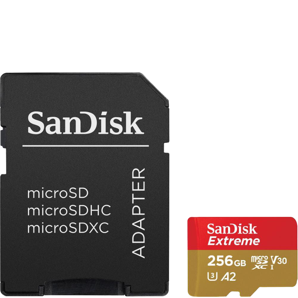 Карта памяти Sandisk Extreme Plus microSDXC A2 C10 V30 UHS-I U3 256GB + SD Adapter + Rescue Pro Deluxe 
