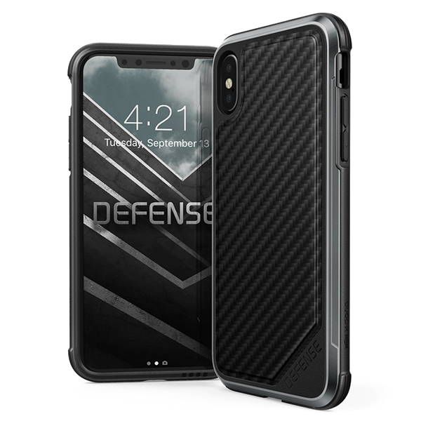 Чехол X-Doria Defense Lux для iPhone X Black Carbon 