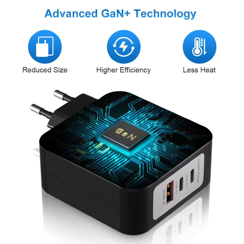 Сетевой адаптер KingMa 100W GaN USBType-C KM-PD100-EU 2990₽