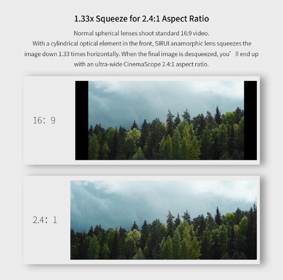 Комплект объективов Sirui Mars Anamorphic 24355075mm Micro 43