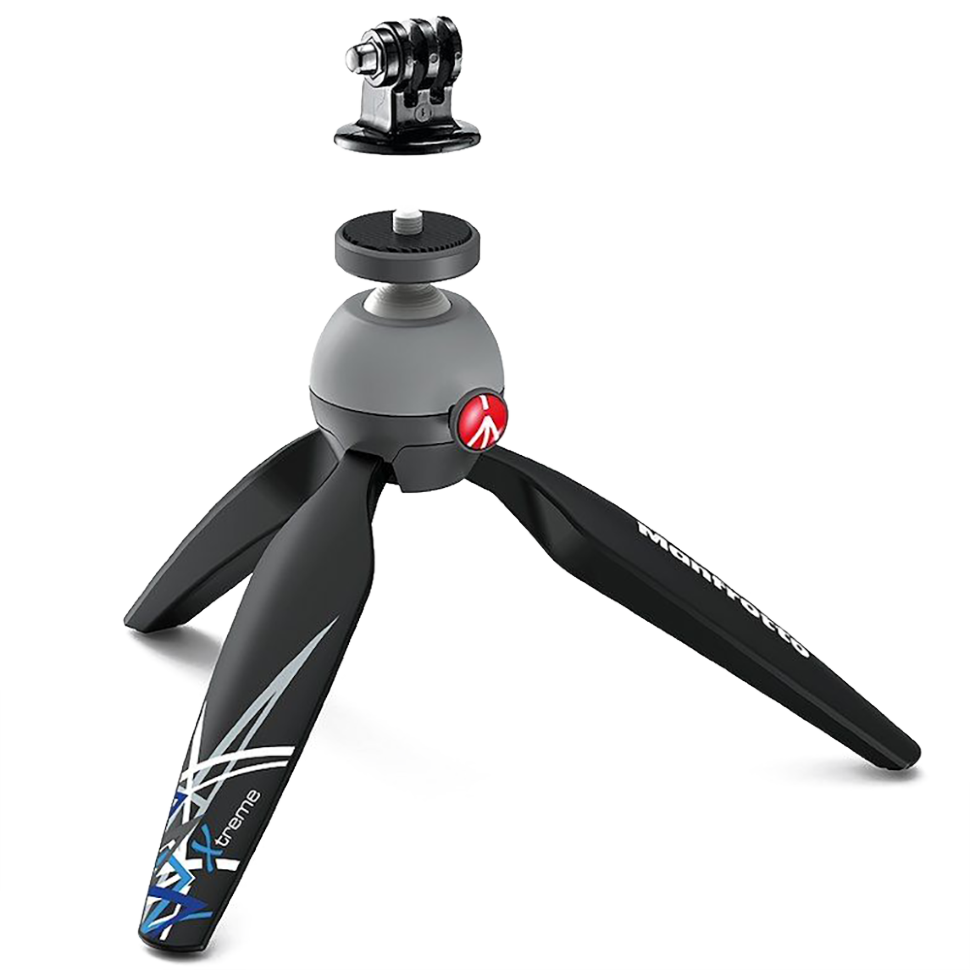 Штатив Manfrotto PIXI Xtreme с адаптером экшн камеры 
