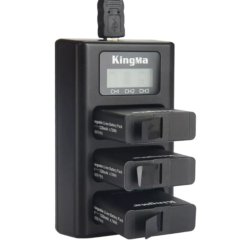 Зарядное устройство тройное KingMa Triple charger для GoPro Hero 5/6/7/8 