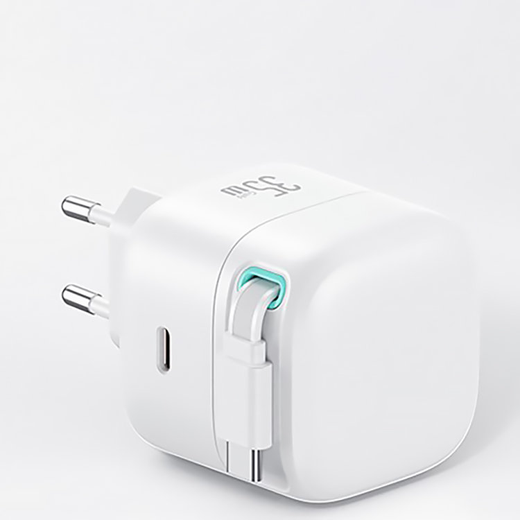 

Сетевой адаптер Usams US-CC202 XMF PD35W GaN с телескопическим кабелем Type-C Чёрный CC202TC01