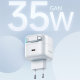 Сетевой адаптер Usams US-CC202 XMF PD35W GaN с телескопическим кабелем Type-C Чёрный - Изображение 229995