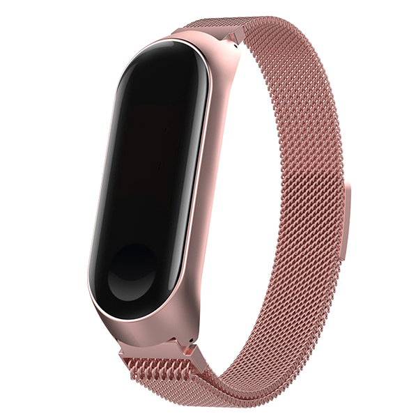 Миланский браслет для Mi Band 3/4 Milanese band Розовое Золото 