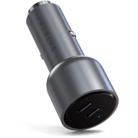 Артикул: 28483. Автомобильное зарядное устройство Satechi 40W Dual USB-C PD Car Charger Серое