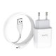 Сетевой адаптер HOCO C72A Glorious 2.1А Белый + кабель MicroUSB 1м - Изображение 202793