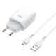 Сетевой адаптер HOCO C72A Glorious 2.1А Белый + кабель MicroUSB 1м - Изображение 202794
