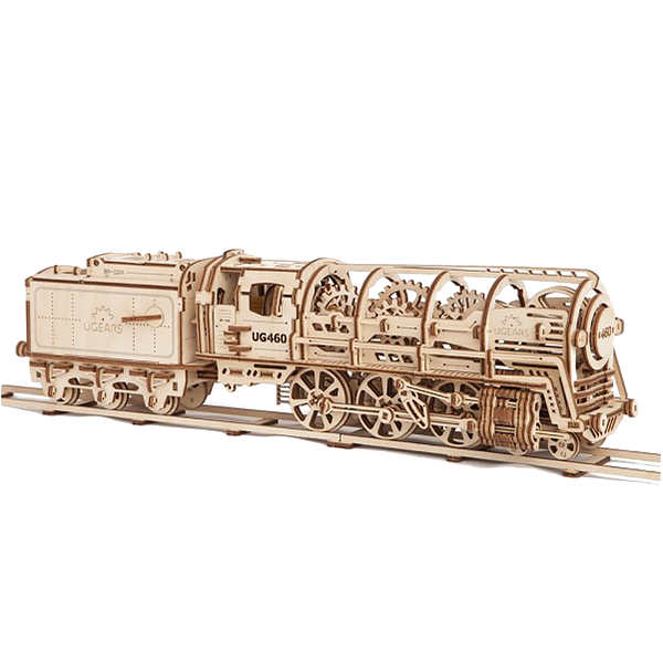 Конструктор 3D-пазл UGears - Локомотив с тендером 