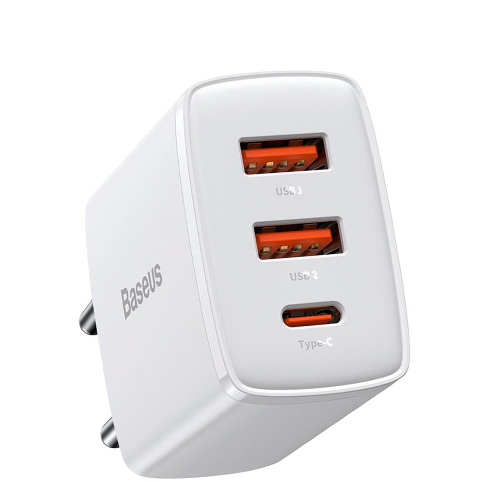 Сетевой адаптер Baseus Compact Quick Charger 2U+C 30W Белый 