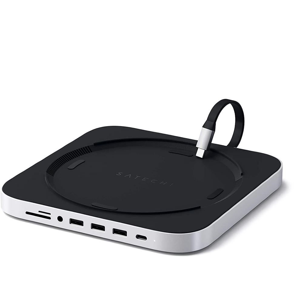 Док станция Satechi Mac Mini Stand &amp; Hub для Mac Mini Серебро 