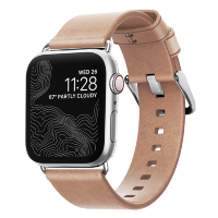 Артикул: 16686. Ремешок Nomad Modern Slim для Apple Watch 38/40 мм Бежевый с серебряной фурнитурой