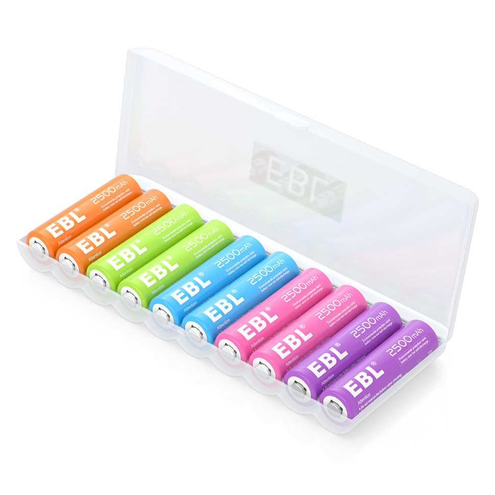 Комплект аккумуляторных батарей EBL Rainbow AA 2500mAh (10шт) 