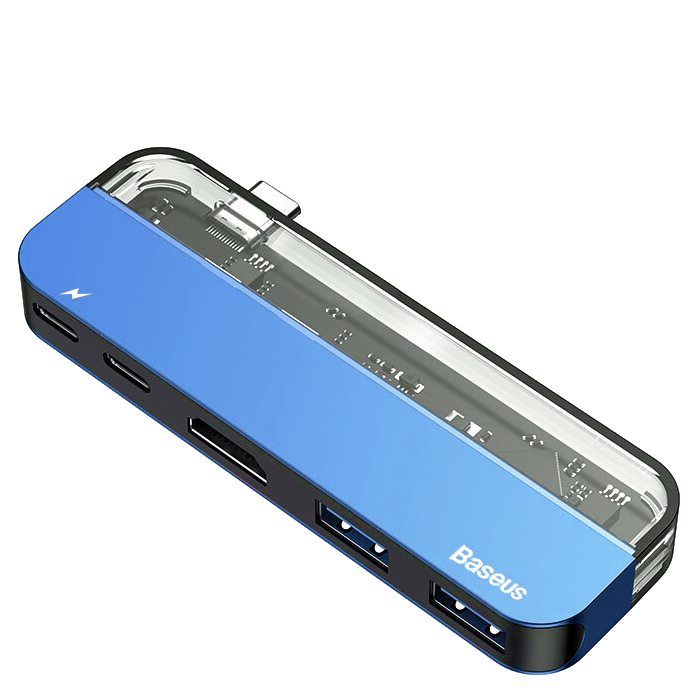 Хаб Baseus Transparent Type-C Синий 